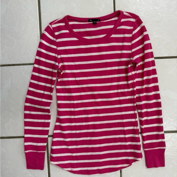 Gap Pink and White Striped Long Sleeve Top size Small - Picture 1 of 2